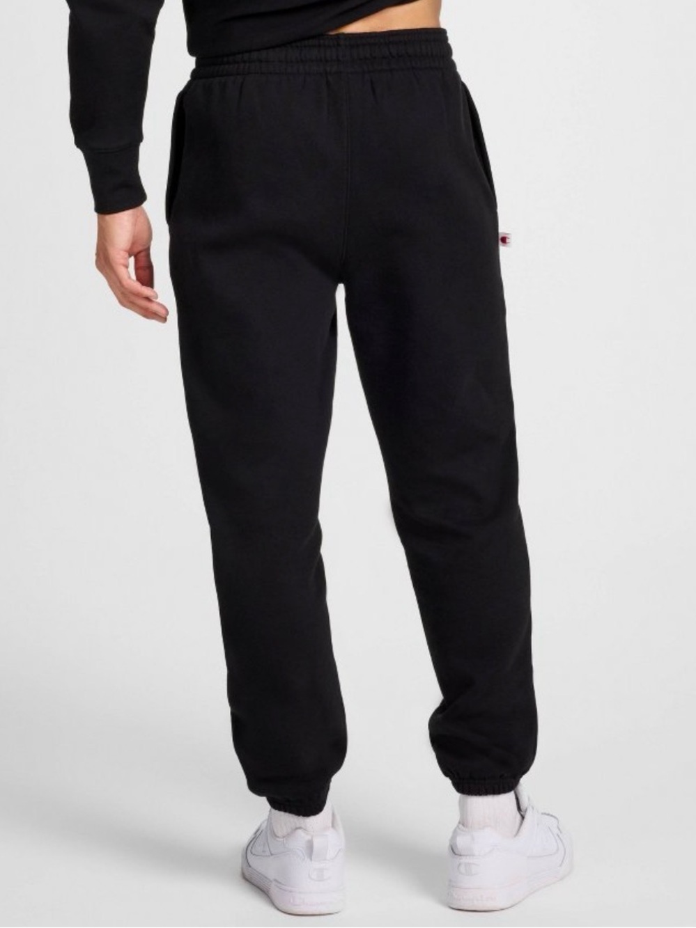 Champion Black Logo Fleece Joggers with White C Patch - Picture 2 of 5
